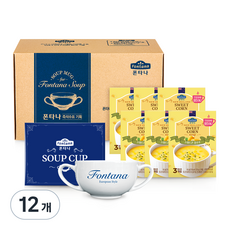 Fontana 即食甜玉米濃湯 6盒入+陶瓷杯, 360g, 2組