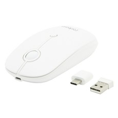레드빈 무소음 충전식 듀얼리시버 마우스, 퓨어화이트, A37R