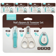마더케이 손톱가위&핀셋 3종 세트, 민트, 화이트, 5세트