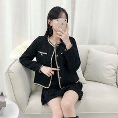 PEONIST 女性奢華粗花呢線條夾克