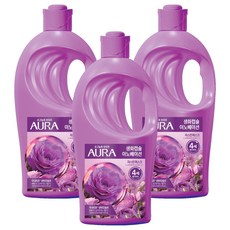 아우라 초고농축 섬유유연제 자스민머스크 본품, 2L, 3개