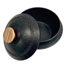 Momtool 電磁爐陶鍋 鍋巴飯 鑄鐵鍋 中型, 1個, 黑色, 中號(20cm)