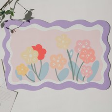 SOLVE LIVING 花朵印花矽藻土吸水浴室地墊, 紫色