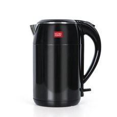KITCHEN FLOWER 304不鏽鋼雙層隔熱無線電熱水壺 黑色 1.8L, KEK-GB1800DWC