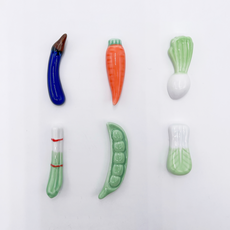 GOODLIVING 蔬菜陶瓷筷架 6件組, 混色, 1組