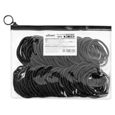 afinar 厚實高彈力無接縫髮圈 大容量 黑色 100入 + 透明收納袋