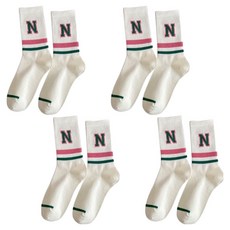 소니오 여성용 럭키 플라워 패션 양말 4켤레 세트