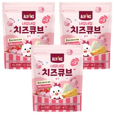 엘빈즈 네모네모 치즈큐브, 딸기, 16g, 3개