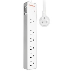 PowerSync 群加 防電擊雙色延長線 1開6插 KTC-98316, 1.8m, 1個, 白色