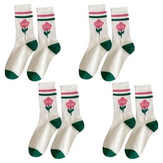 소니오 여성용 럭키 플라워 패션 양말 4켤레 세트