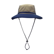 JAR嚴選 情侶款戶外涼感遮陽登山帽 UPF50+防曬≥99%, 藍邊卡其色