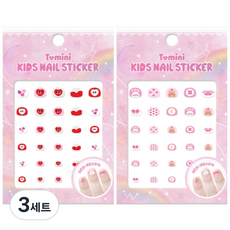 2 件迷你兒童指甲貼套裝, T005+T006, 3組