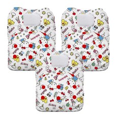 THiRSTiES AIO有機棉壓扣一體式布尿布 SANRIO聯名款, OS(4-18kg), 100%有機棉, Hello Kitty My Friends, 3件
