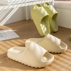 WITHUS EVA 隔音日常室內拖鞋 2件組, 1套, 象牙白 + 綠色