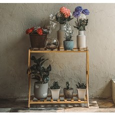 Saenghwalgongsik 多用途花盆整理架, 2層, 原木