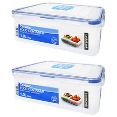 LocknLock 樂扣樂扣 PP微波保鮮盒 附活動隔盒 HPL817C, 1L, 2個