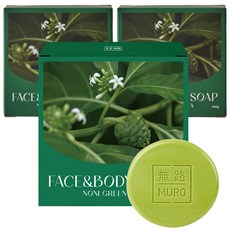 무로 노니 녹차 비누 플라워가든향, 75g, 3개입