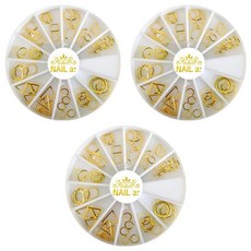 네일룸 네일 스톤파츠 세트, 012 커브스터드(골드), 3세트