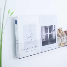 살림온 WBS-001 무타공 스티커 부착식 투명 전면 책장 6P, 1단