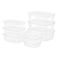 inomata 密封盒 耐熱-20～140°C 可冷藏微波 沒有細小溝槽 方便清洗, S 140ml 3個 + M 400ml 3個 + L 950ml 3個, 1組