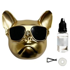 엠퓨처 차량용 불독 방향제 매트골드 + 오일 15ml + 클립 3cm + 오일솜 세트, 1세트, 에어프릴프레쉬