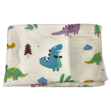 HA Baby Bed 環安極致呵護魔豆毯禮盒 100%棉, 1300 x 1000mm, 恐龍樂園 白色