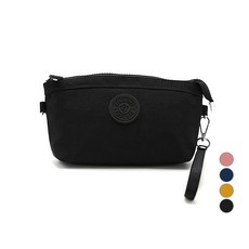 LULU 休閒手拿錢包斜背包+配件 隨機出貨, 黑色（袋），隨機發貨（組件）