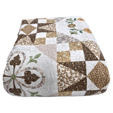 BonBon naturel 加大雙人拼布墊 100%棉, 200 x 230cm, 咖啡菱格