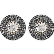 高級珍珠水鑽寶石點綴鈕扣 繡球花1 21mm, 2個, 灰色