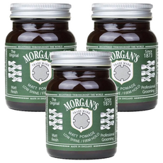 Morgans Pomade 摩根氏 綠標髮油, Matt Pomade, Low Shine/Firm Hold, 100g, 3件