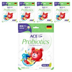 ACE SUPER KIDS 33億 益生菌軟糖, 青蘋果口味, 德國進口, 無人工色素/香料/防腐劑, 39.2g, 5袋