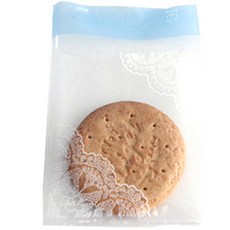 Tinapicnic 白色蕾絲餅乾自黏包裝袋 10 x 11 cm, 1個, 100個
