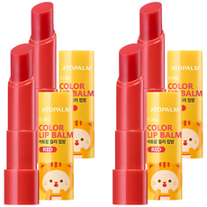 ATOPALM 愛多康 彩色護唇膏 兒童化妝品 3.3g, 紅色, 4個