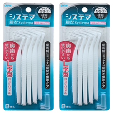 LION 獅王 Systema 細潔 深潔牙間刷 SS 極細 L型刷柄 8支入, 8支, 2組