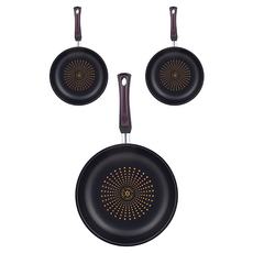 CooK&CooK Forte系列鑽石塗層平底鍋, 22cm, 3個