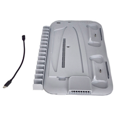 esoon PS5 SLIM 底座 RGB 多功能散熱充電支架, STK-DZ504, 白色, 1個