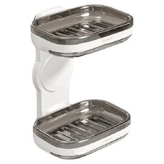 妃妃嚴選 免打孔肥皂盒 雙層黑+白, 雙層白, 1個