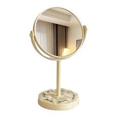 WARM HOUSE DECOR 暖&和家居 復古雙面桌上鏡, 16.2x13x16.5cm, 奶油黃