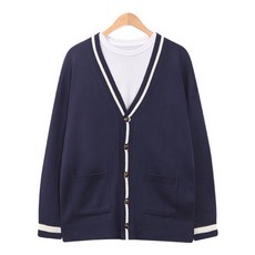 raymon 男款寬鬆配色針織開襟衫