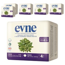 evne Organic夜用褲型衛生棉, 4入, 6個, 大型