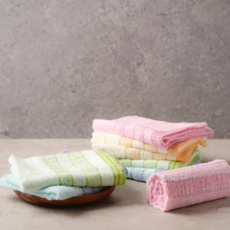 OK-PO-LO 好馬牌 MIT台灣製 吸水毛巾 12條組 100%純棉, 雙橫條 黃色 + 紅色 + 藍色 + 綠色, 1組