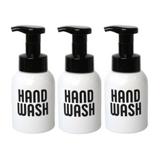 Romantic November 圓形慕斯瓶 字母1 HAND WASH 300ml, 黑色(蓋), 3個