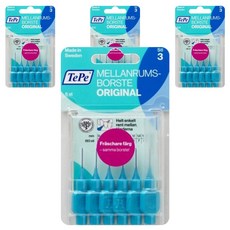 TePe 緹碧 I字型牙間刷牙間刷 原裝 0.6mm 藍色, 6入, 4個