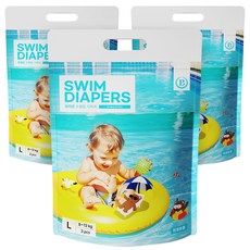 BROWN 頂級褲型游泳尿布 男女通用, 大號(L), 9張