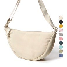 旅行用迷你半月斜背包, 象牙白