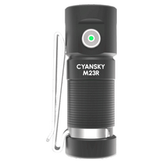 CYANSKY 尾部磁吸雙向背夾高性能EDC手電筒 M23R, 4000K, 黑色, 1個