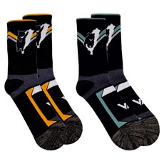 WOAWOA 台灣熊厚系列 銀纖維極致速乾羊毛登山襪, 2雙, 黑