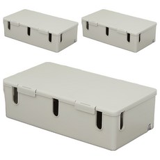 케이블매니저 멀티탭 정리함, 3개, 아이보리