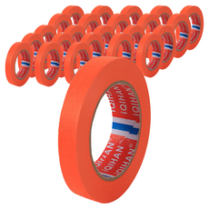 iQIHAN Dada 彩色紙膠帶 15mm x 20m, 橘色, 24個