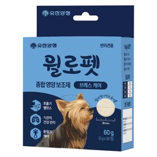 윌로펫 반려견 종합영양보조제 브레인 케어, 1개, 호흡기/기관지, 30정 1개, 호흡기/기관지, 30정
